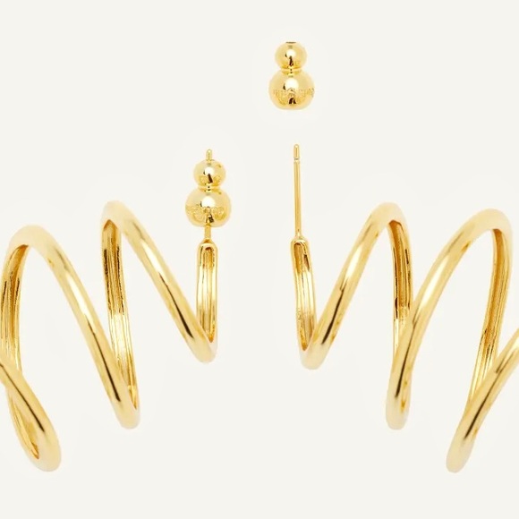 πΊπHPππΊ NWT Cult Gaia Ezlynn Gold Serpentine Earrings - Picture 10 of 16